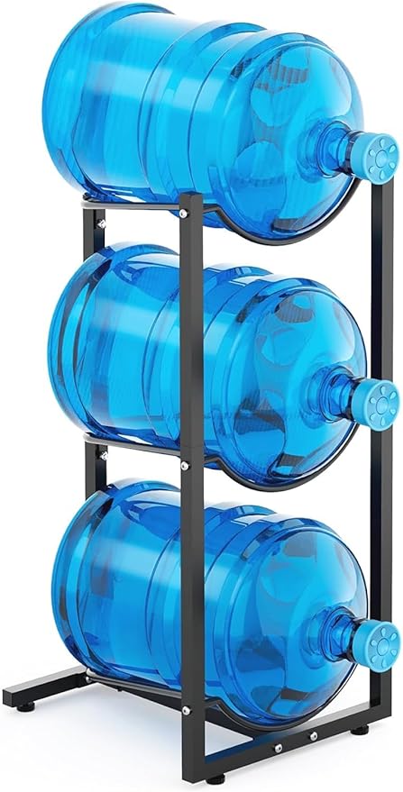 MYLOLF 5 Gallon Water Jug Holder : 4 Tier Water Jug Stand Holder for 5 Gallon Water Dispenser- 5 Gal Water Bottle Storage Rack Organizer for Home Kitchen Garage (3 Tier)