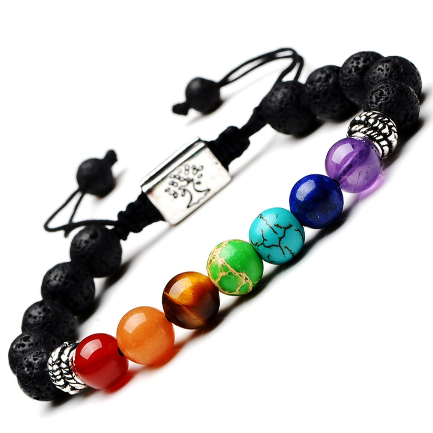 Bonnerish 3Pcs Chakra Bracelets for Women, 8mm Lava Rock 7 Chakras Crystal Bracelet, Healing Natural Stones Beaded Bracelet Yoga beads Bracelets