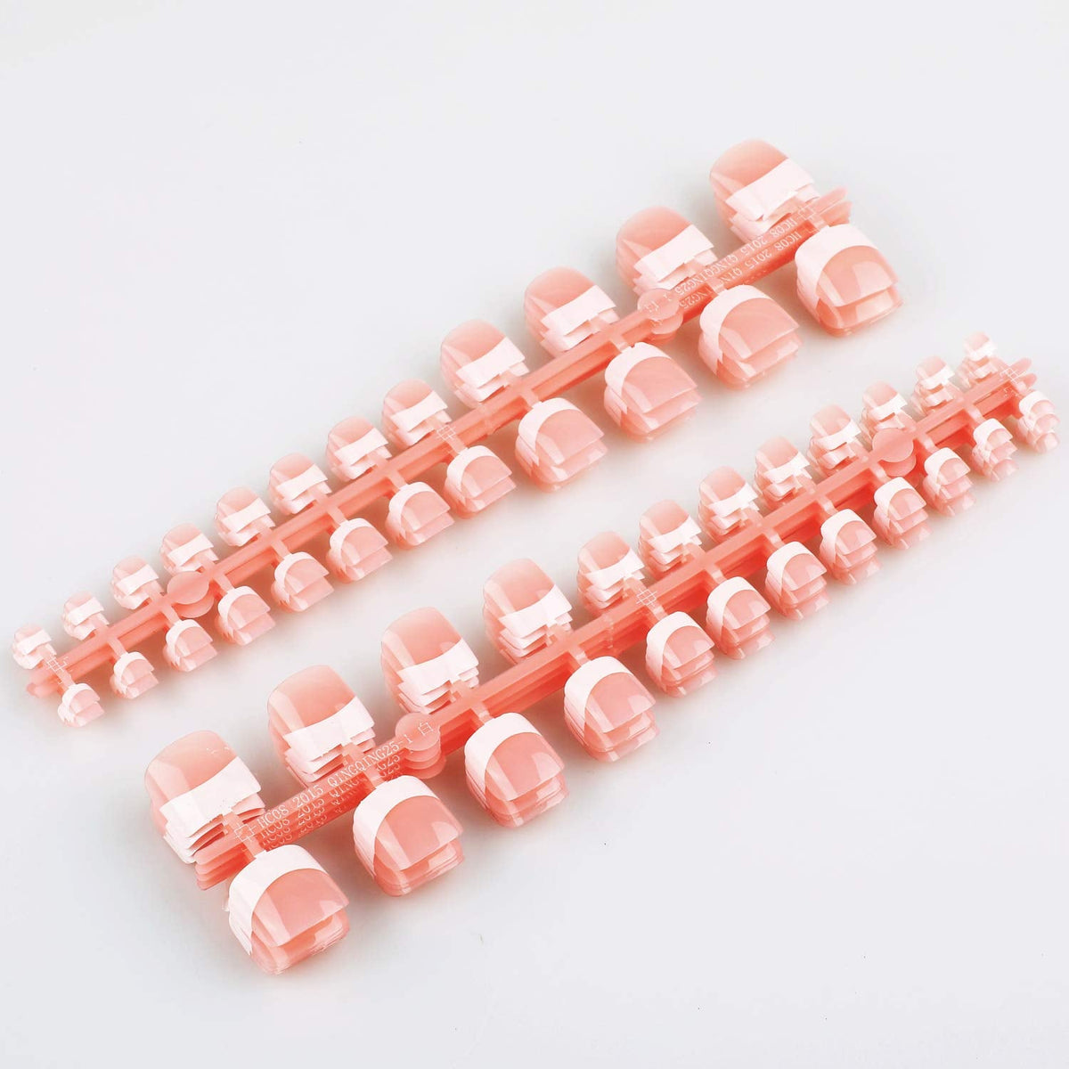 MWOOT 240Pcs Natural French Fake Nails Tips Set, Nail Art Decoration Full Cover Pink White False Nail Tips for DIY Salon Manicure Sticker Tools - S