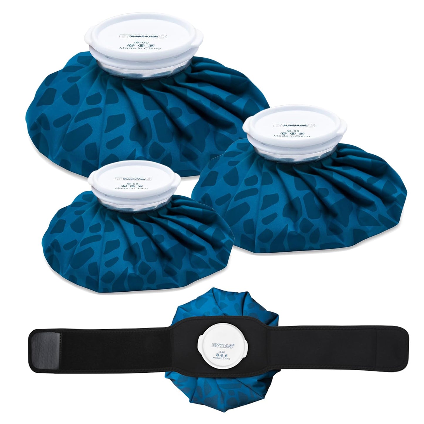 Ice Packs for Injuries Reusable, Hot & Cold Therapy Ice Bags with Elastic Breathable Support Wrap, Pain Relief, 3-Pack, 3 Sizes (6"/9""/11"")"