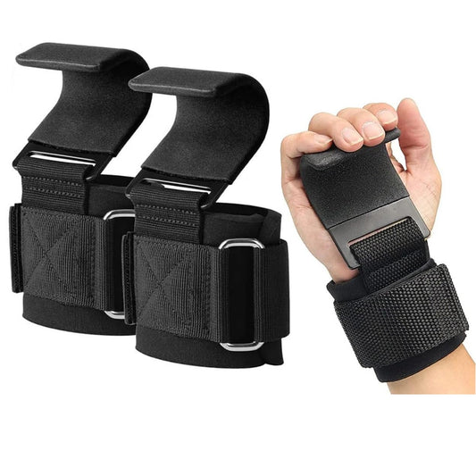 Weight Lifting Hooks Pair Heavy Duty Power Wrist Straps Hand Grip Support For Deadlifts Pull Ups for Men and Women