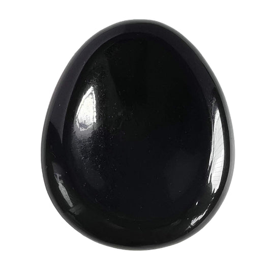 Bacatgem Natural Black Obsidian Water Drop Chakra Thumb Worry Stone,Stress Relax Healing Reiki Crystal Pocket Palm Stones