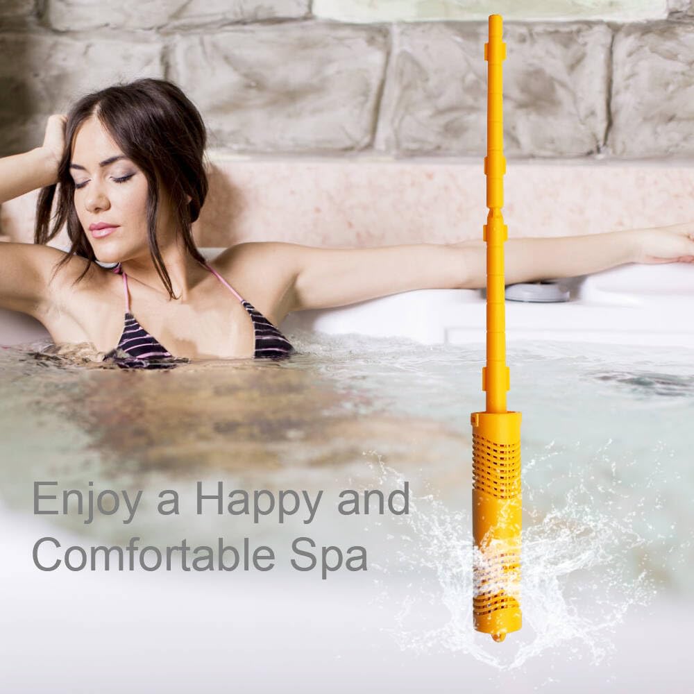 OBMAO Spa in-Filter Mineral Sticks Parts for Hot Tub Filter Cartridge with 4 Months Lifetime Universal for Pool&Hot Tub to Keep Water Clear(Yellow,4PCS)