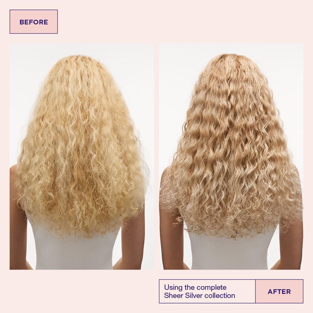 Maria Nila Sheer Silver, Silver/Purple Conditioner, Neutralizes Brassy Yellow/Golden Shades in Blonde, White & Grey Hairs, Violet Pigments Gives Cool Tone, 10.1 Fl Oz