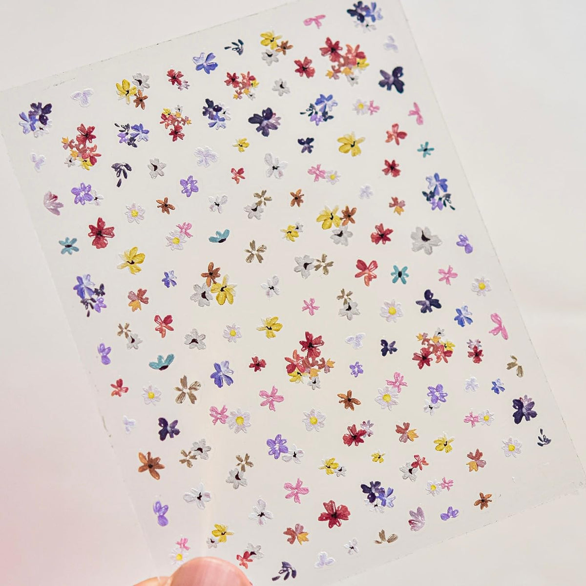 Phuryllic 3D Nail Stickers for Nail Art, Embossed Self-Adhesive Cute Nail Charms & Decals for DIY Nails, Easy-to-Apply Nail Design Supplies & Accessories for Home Manicure-Mini Blooms