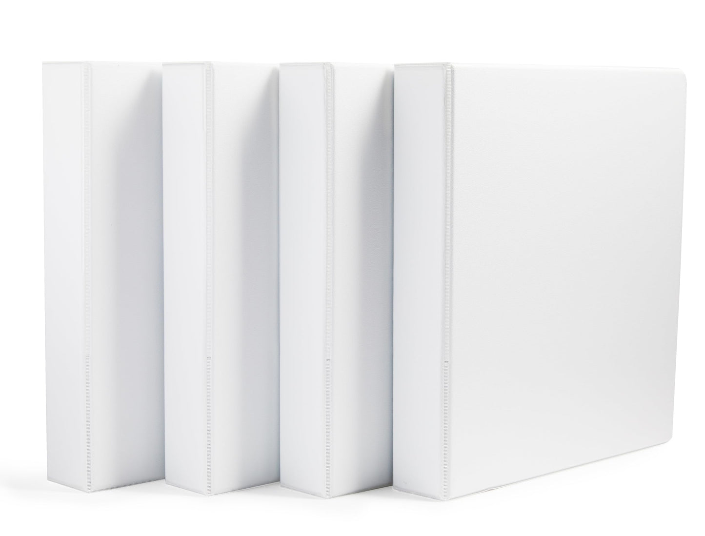 Amazon Basics 3 Ring Binders, 2 Inch, 4 Pack, D-Ring Organizer for School, Home Office, White