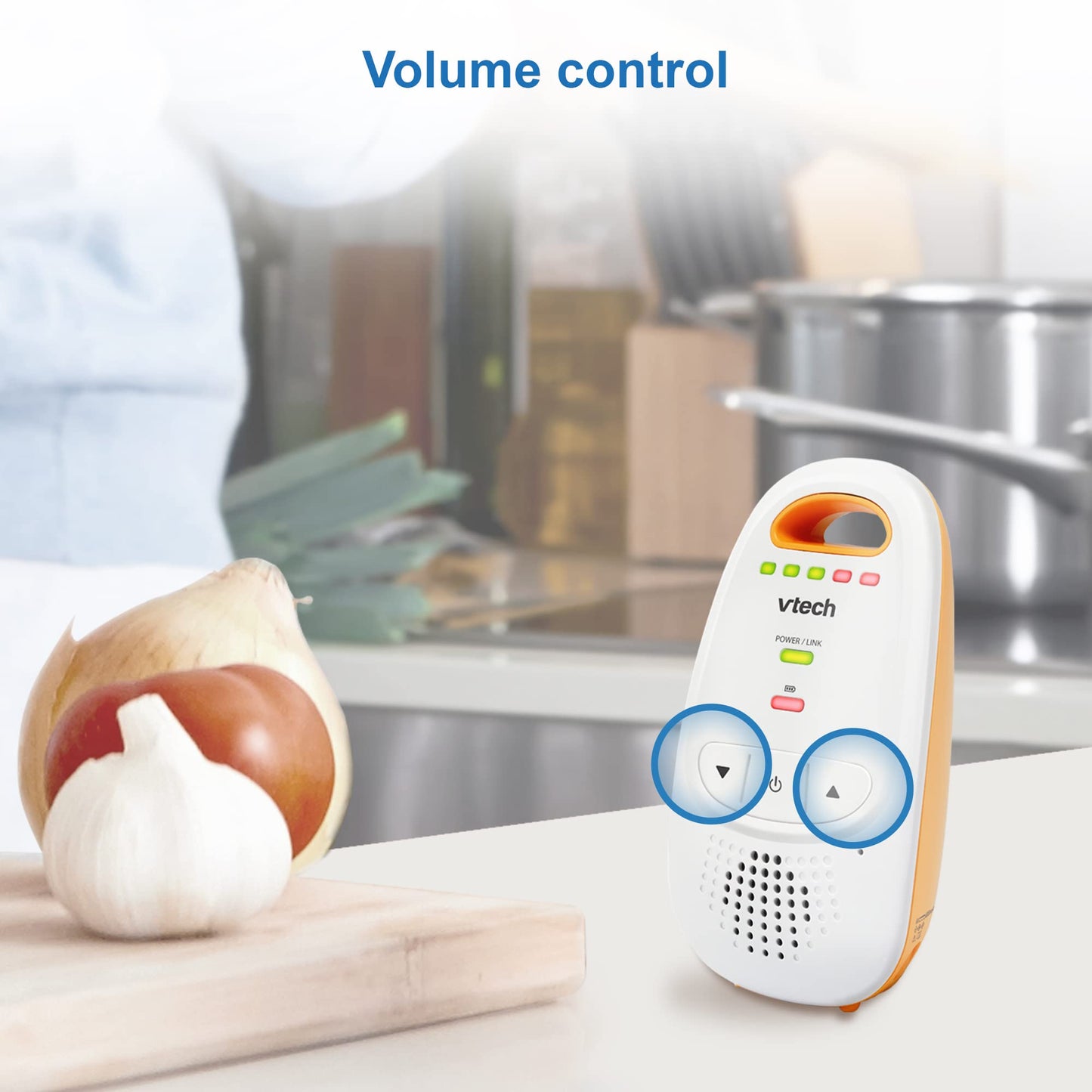 VTech DM1411 Audio Baby Monitor & Portable Soother Dual-Unit Rechargeable Battery, Long Range, Soft-Glow Night Light, Soothing Sounds & Lullabies, Digital Wireless Transmission, Sound Indicator