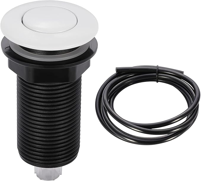 RQYEKDO Garbage Disposal Air Switch Kitchen Sink Top Long Stainless Steel Brushed Nickel Long 2.5" for Food and Waste Disposal On/Off Air Button Parts Whiteâ¦