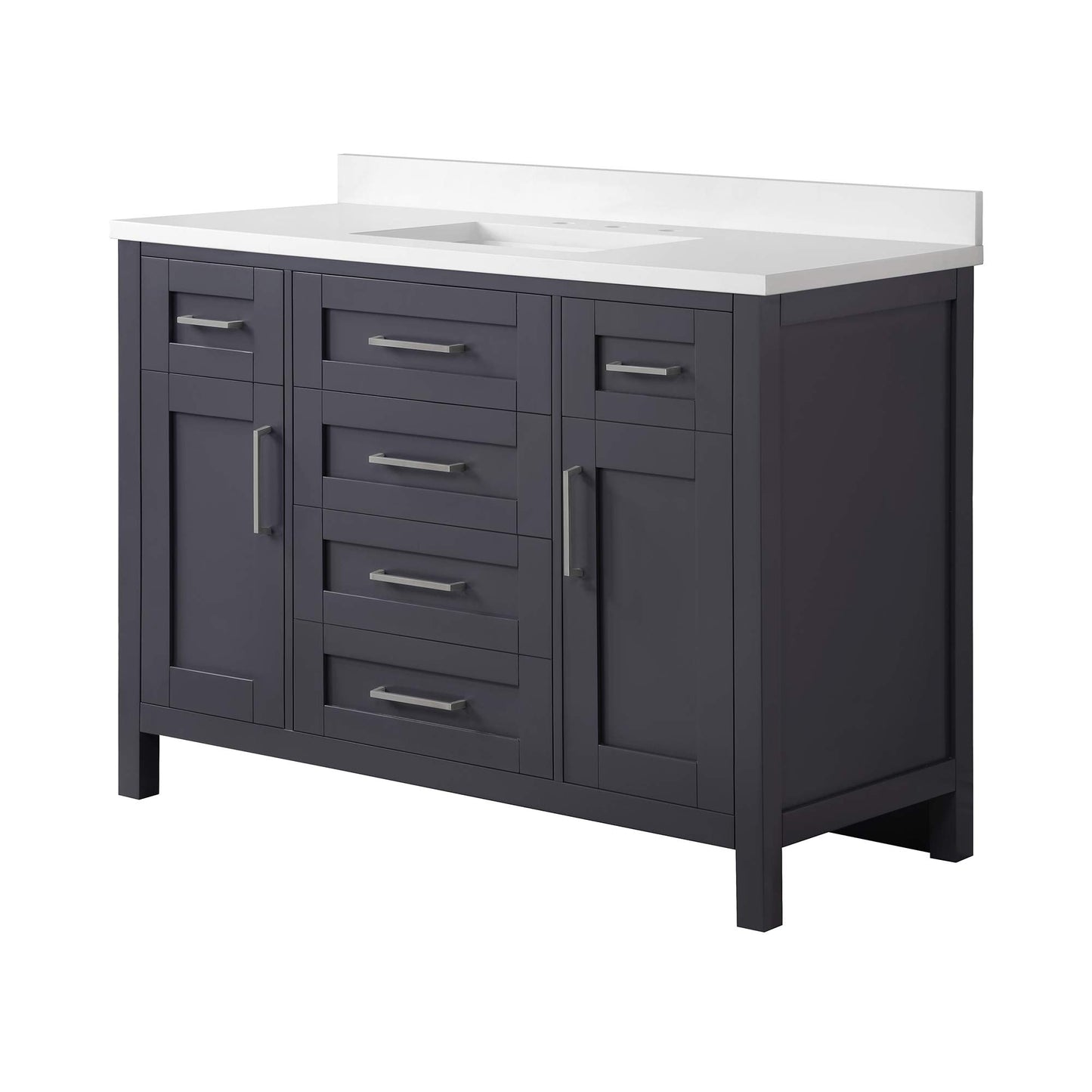 OVE Decors Maya Bathroom Vanity and Double Sink Combo with Countertop | Backsplash included | Fully Assembled Vanity Set, 60 in., DOVE Grey