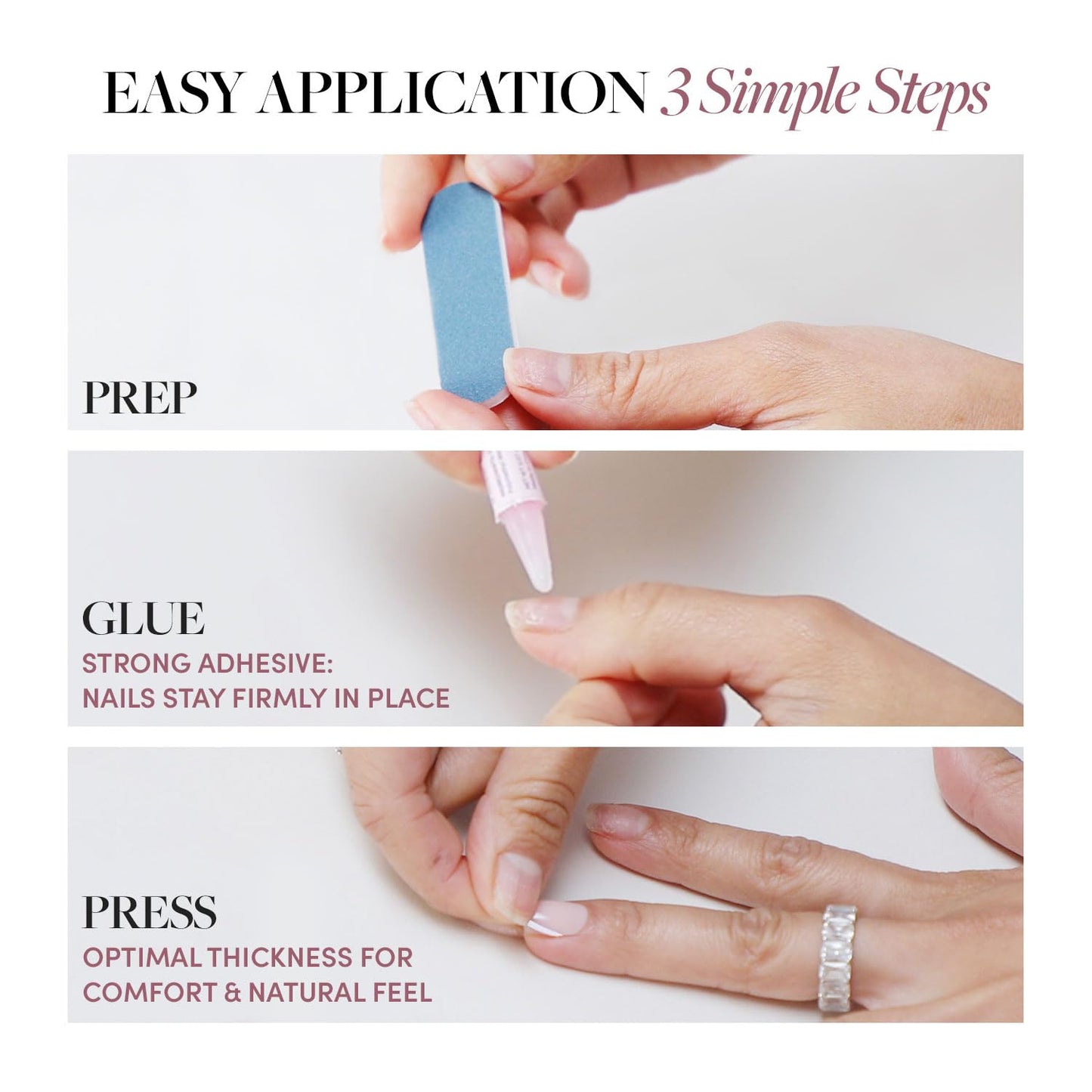 Glamnetic Press-On Nails Bundle - Sprinkles & Wild Card | Glossy Short Almond Rainbow French Tip Nails | Semi-Transparent Short Almond Trendy Pastel Nails | Reusable, Salon-Quality Nail Kits