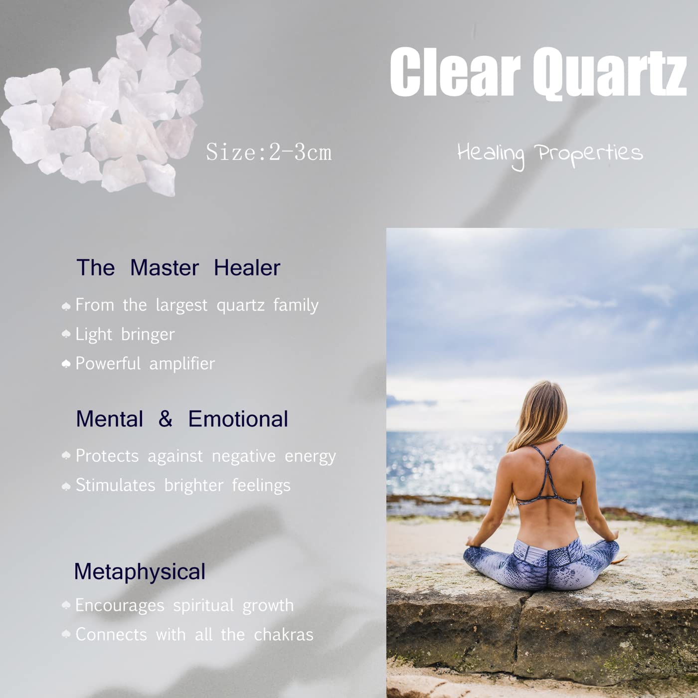 Clear Quartz Bulk Natural Healing Crystals Raw Rough Stones Sets for Cabbing Tumbling Cutting Lapidary Polishing Reiki Crytsal Healing Wire Wrapping Decoration Gemstone 0.45lb