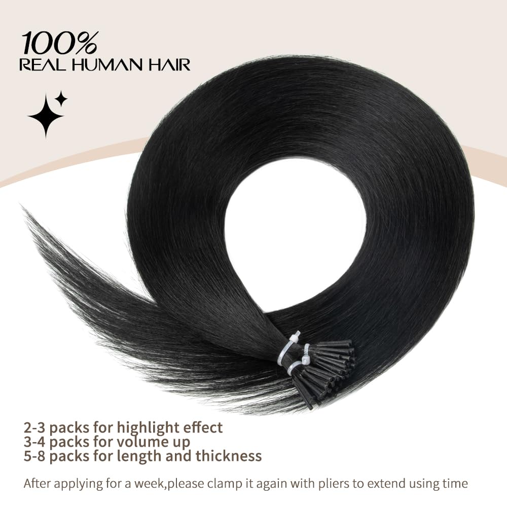 Boymia I Tip Hair Extensions 22 Inch #613 Golden Blonde Invisible Straight Hair Extensions Silky