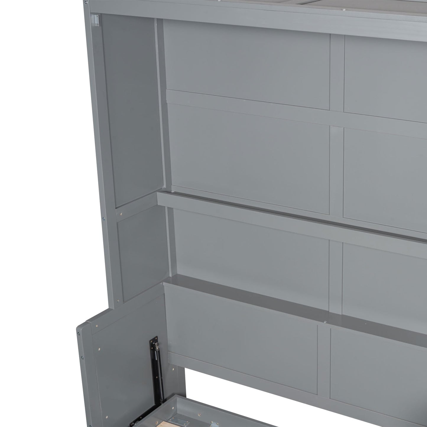 Merax Queen Size Murphy Bed Wall Bed with Closet and Wardrobe Storage for Bedroom,Gray