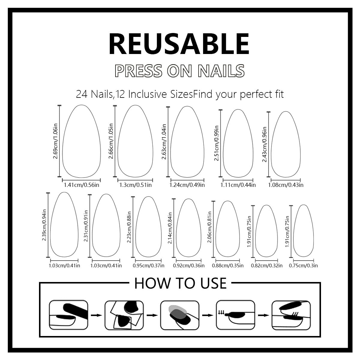 Christmas Press On Nails Medium Almond Fake Nails Snowflake With Gradient Design Xmas Glue On Nails Winter Glue On Nail Acrylic Artificial Stick On Nails For Women Manicure 24pcs