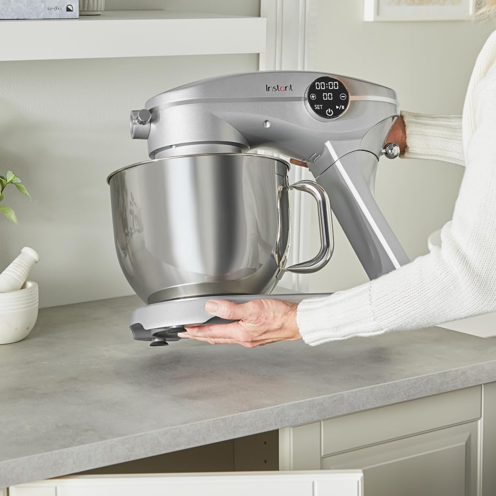 Instant Pot Stand Mixer Pro,600W 10-Speed Electric Mixer with Digital Interface,7.4-Qt Stainless Steel Bowl,From the Makers of Instant Pot,Dishwasher Safe Whisk,Dough Hook and Mixing Paddle,Silver