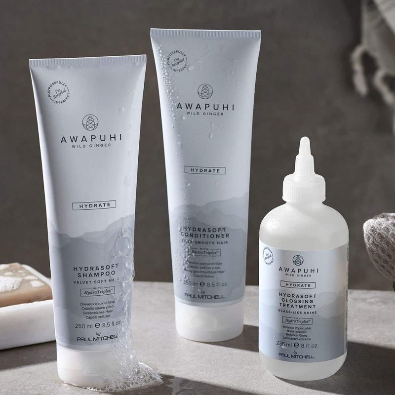 Awapuhi Wild Ginger by Paul Mitchell HydraSoft Glossing Treatment, For Glass-Like Shine, Ideal For All Hair Types, Especially Dry + Frizzy Hair, 8 fl. oz