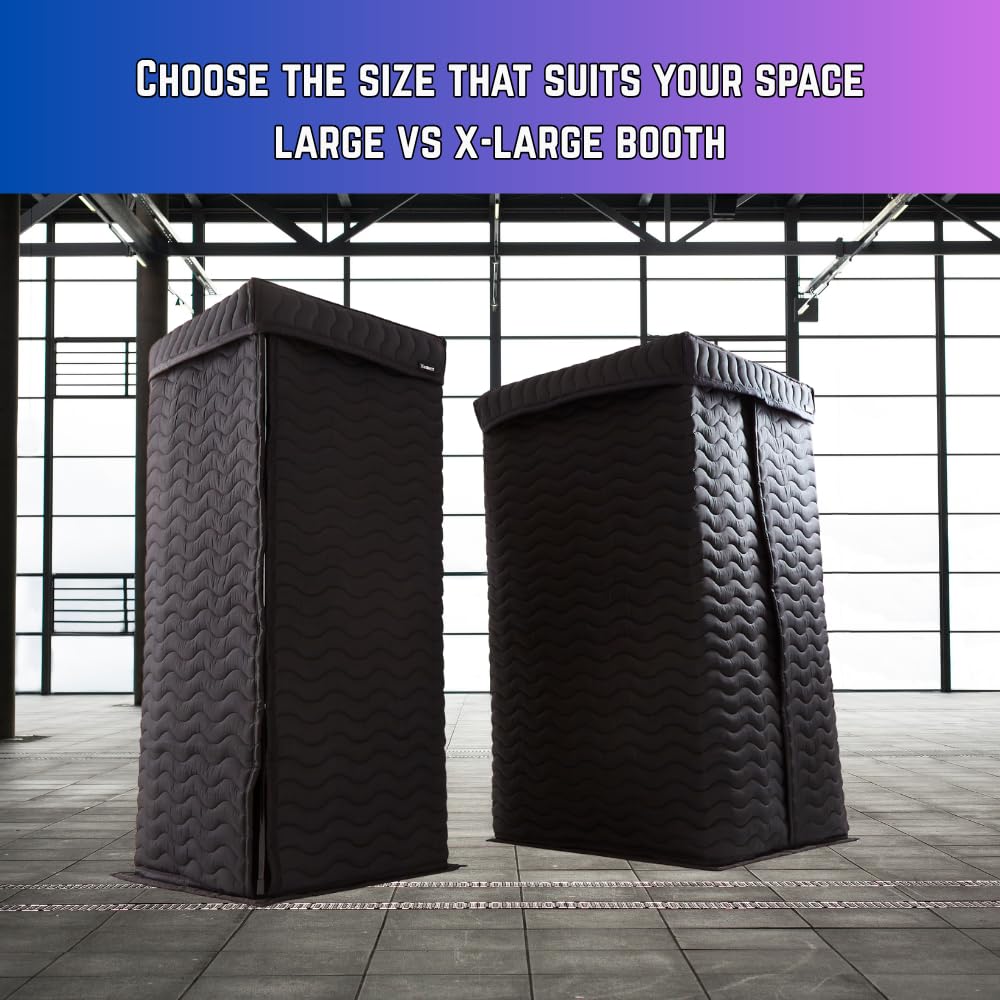 Portable Vocal Booth, Home Recording Studio, Echo-Free Sound Isolation Booth for Voice-Over, Podcast & Music - Compact Frame with Thick Acoustic Blankets, Easy Setup