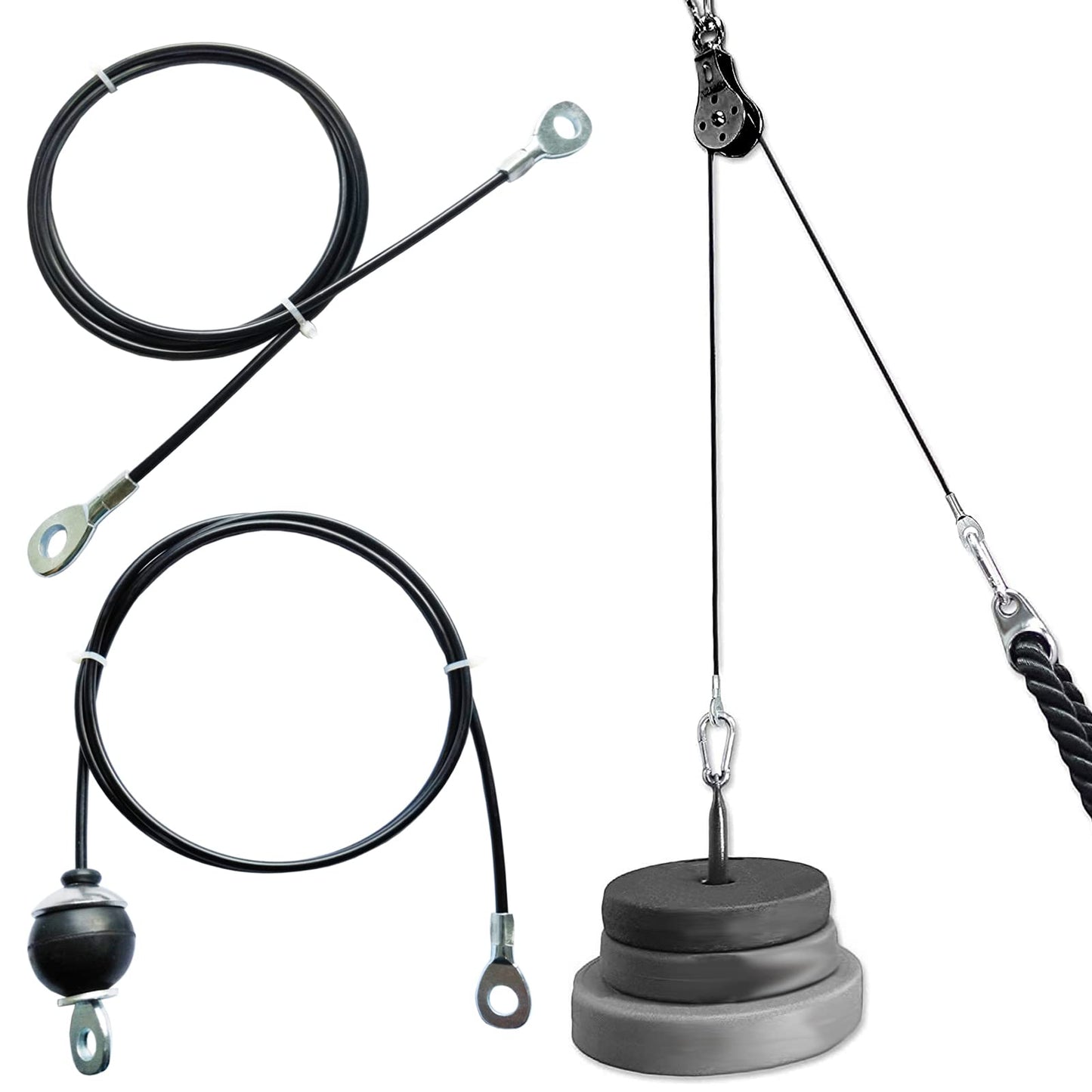 Mi Metty Fitness Gym Replacement Cable Fitness Pulley Cable,Heavy Duty 5mm Steel Wire Rope for Home Gym Cable Pulley Machine Accessories(A-Cable, 118")"