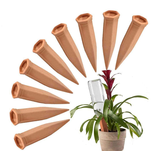 10 Pieces of Plant Watering Piles, Plant Watering Devices,Plant Water Seepage Devices, Clay self Watering Nails, Used for Automatic Watering Systems for Indoor and Outdoor Plants in Vacation Homes