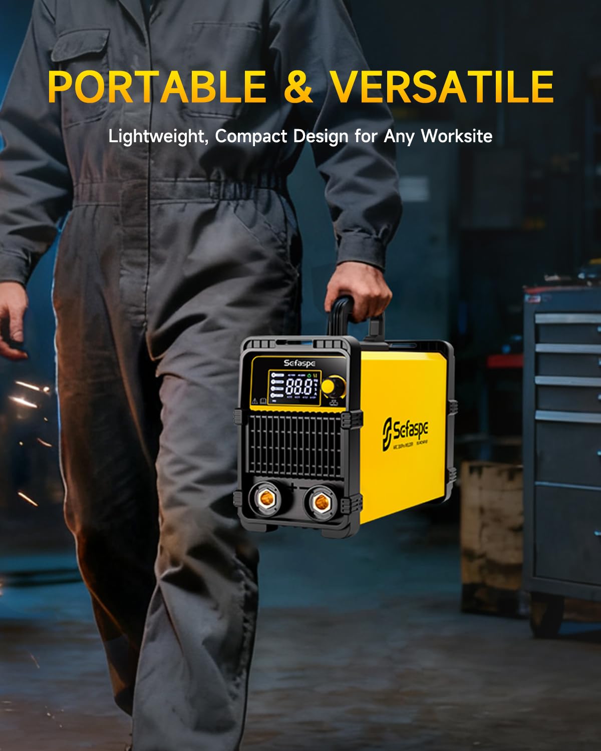 Sefaspe Stick Welder, 2026 Newest [Large LED Display] ARC 200Pro Welding Machine 110V/220V 200A with Synergic Control, IGBT Inverter Portable Welder Machine with Hot Start, Arc force and Anti-Stick