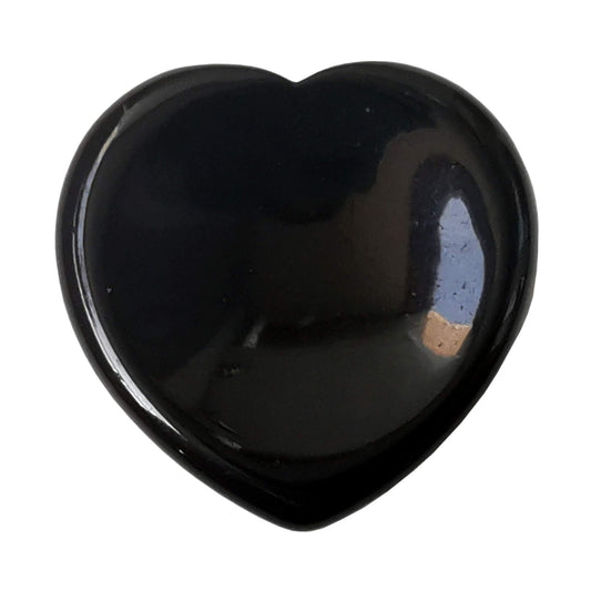 Bacatgem Natural Black Obsidian Heart Chakra Thumb Worry Stone,Hand Carved Healing Crystal Shaped Stone for Anxiety Stress Relief Meditation