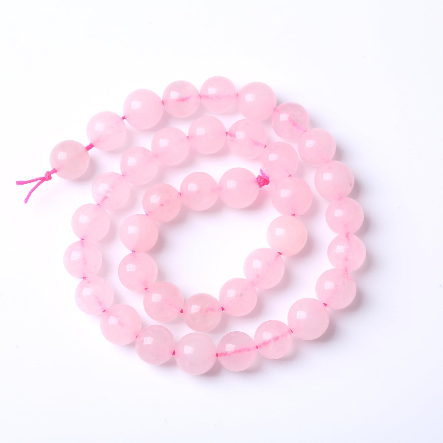 Natural Pink Crystal Beads Gemstone Round Crystal Energy Stone Jewelry Making DIY Bracelet Necklace Jewelry Making 1 Strand 15" 10MM 35PCS