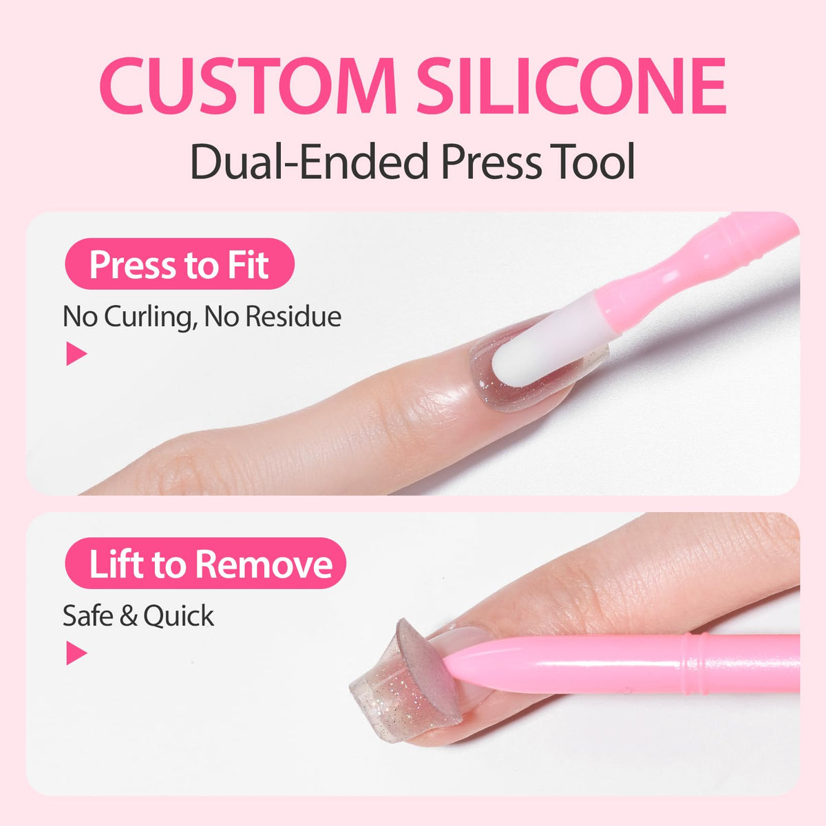 Makartt Semi Cured Gel Nail Strips Kit 2 Packs – Real Gel, Hema & TPO Free, 16 Sizes Anti-Lift Design, UV Required, Long Wear, Dual-Ended Tool & Prep Kit (Nude Ombre Glitter)