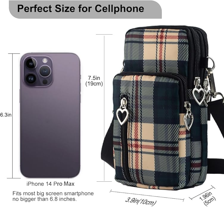 JANKS Small Crossbody Bag for Women - Mini Phone Purses with Crossbody Strap and Wallet - Nylon Arm Bag