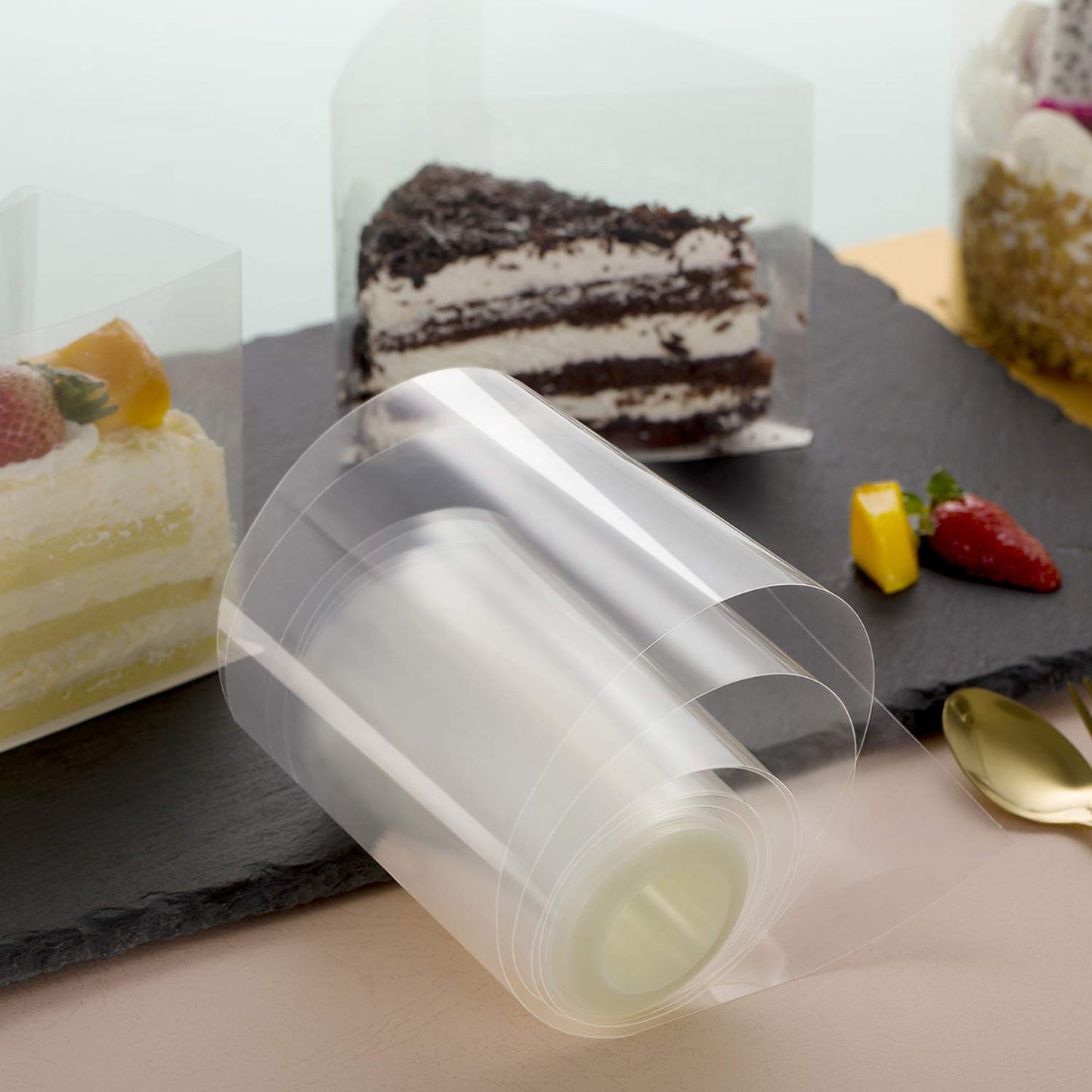 Cake Collars 8 x 600inch (5.9 mil thick) Transparent Acetate Sheets Rolls for Baking Surrounding Edge Decorating