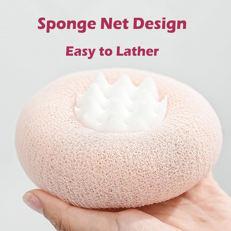 2 Pack Bath Body Brush,Exfoliating Body Scrubber,Bath Sponge Brush to Scrub The Body and Enjoy The Shower(Pink&Blue)…