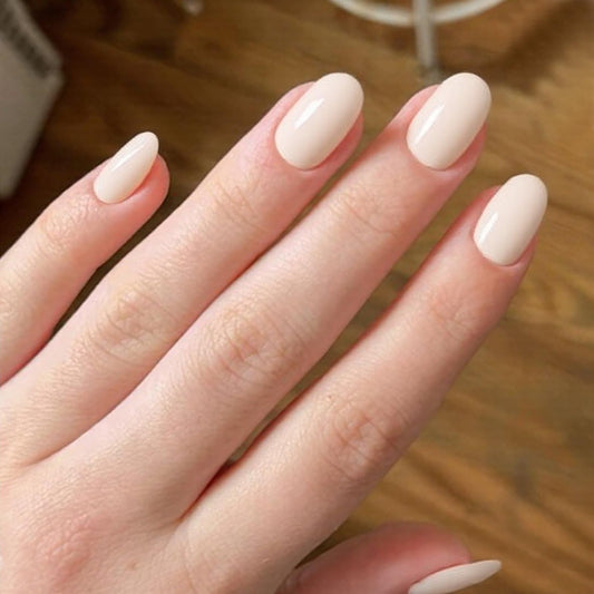 Modelones Press on Nails Oval, Milky White Short Fake Nails, Valentines Reusable Nail Kit with Nail Glue Adhesive Tabs Mini Nail File, Nails Press Ons 32Pcs 16 Sizes, Women Girl Gift
