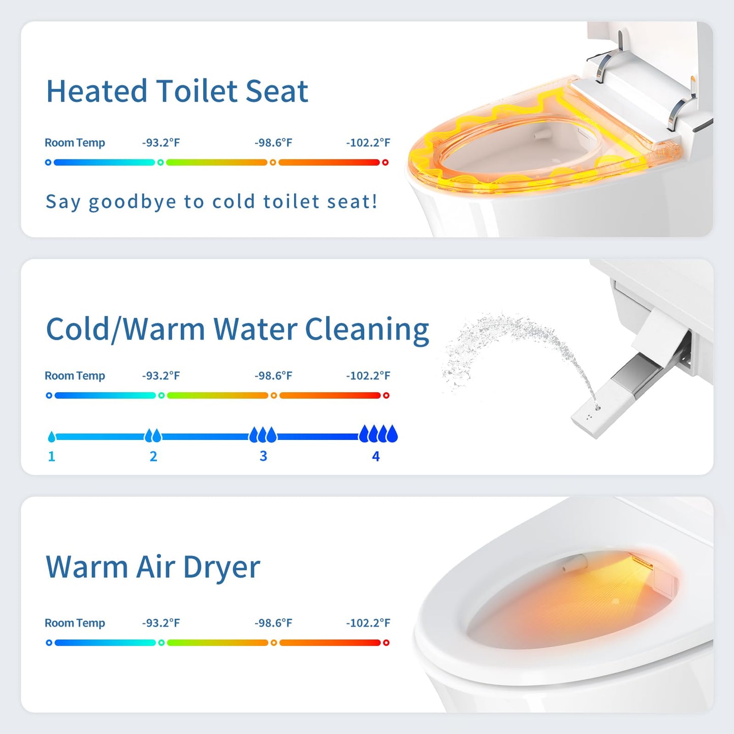 AKNIRL Smart Toilet with Bidet Built In, Modern Bidet Toilet with Tank, Heated Seat, Instant Warm Water, Pump-Assisted & Auto Flush, Foot Sensor Operation, Air Dryer, Night Light & Digital Display
