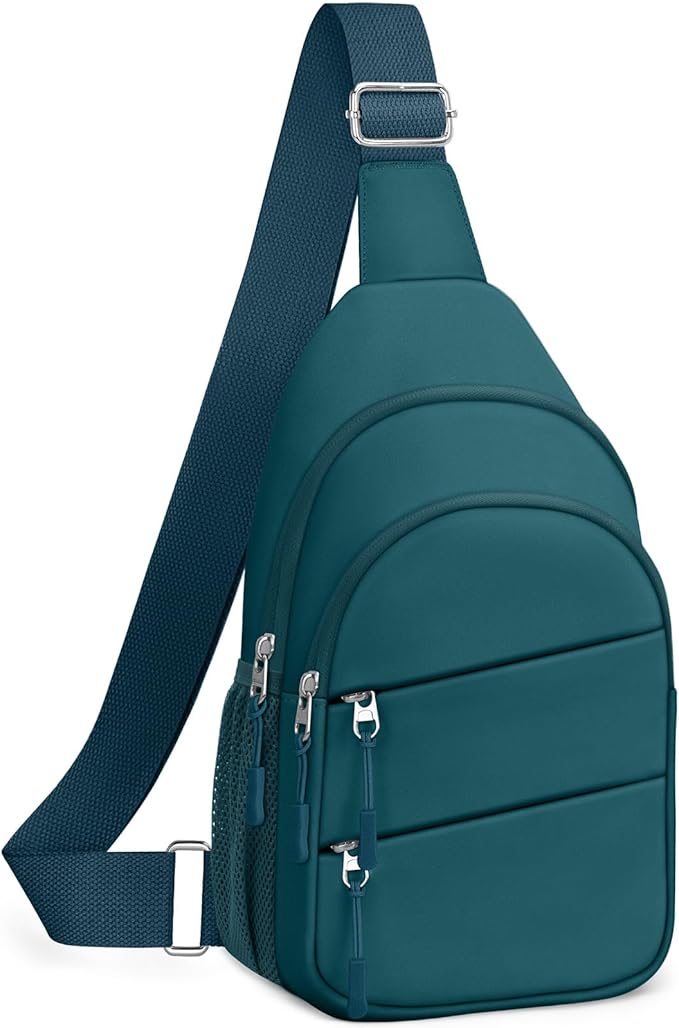Tuwubi Crossbody Bags for Women, Sling Bag for Men, Small Hiking Backpack Anti Theft Lightweight for Outdoors Travel Ã¯Â¼ÂL, Teal BlueÃ¯Â¼Â