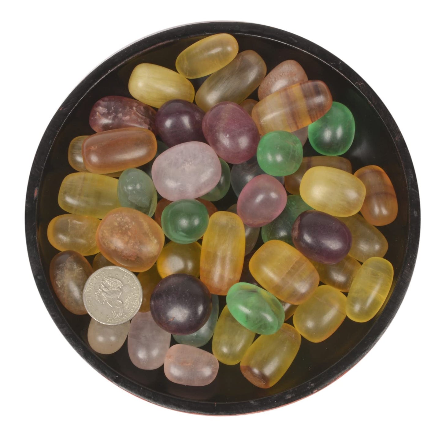 Justinstones 1/2LB Rainbow Fluorite Tumbled Polished Natural Crystal Healing Pocket Stones Rock Collection
