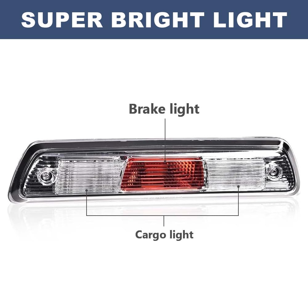 PIT66 Clear 3rd Third Brake Light, Compatible with Ford F150 Truck 2009 2010 2011 2012 2013 2014, High Mount Stop light Tercera luz de freno
