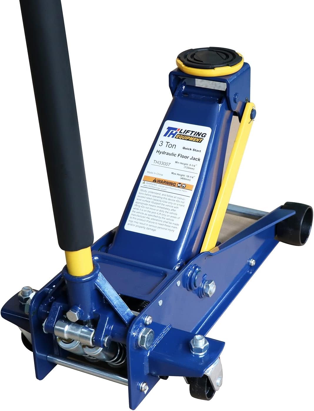 3 Ton Heavy Duty Hydraulic Floor Jack for Car, 6,600 lbs Steel Jack with Double Pumps Quick Lift, Rotating Rear Casters, Lifting Range 5-1/4"–18-1/4", Blue
