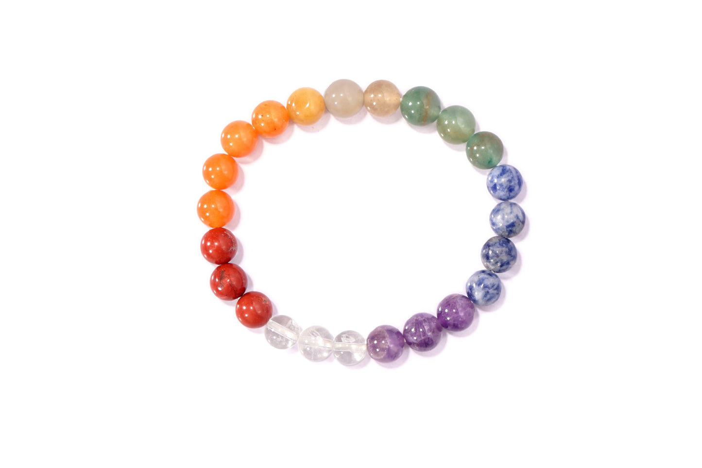 L PEDRA & CRYSTAL 8mm Natural Gemstone Seven Chakra Bracelet | Handmade Beaded Bracelet for Women & Men | Energy Balance & Everyday Wellness Jewelry