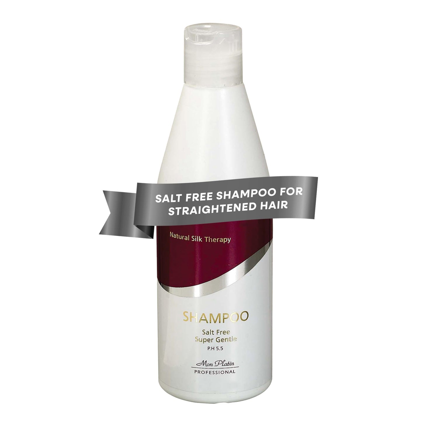 Mon Platin Natural Silk Therapy Salt-Free Shampoo for Straightened Hair - Protects Keratin & Brazilian Treatments, Sulphate-Free Formula, Keeps Hair Vibrant, 400ml