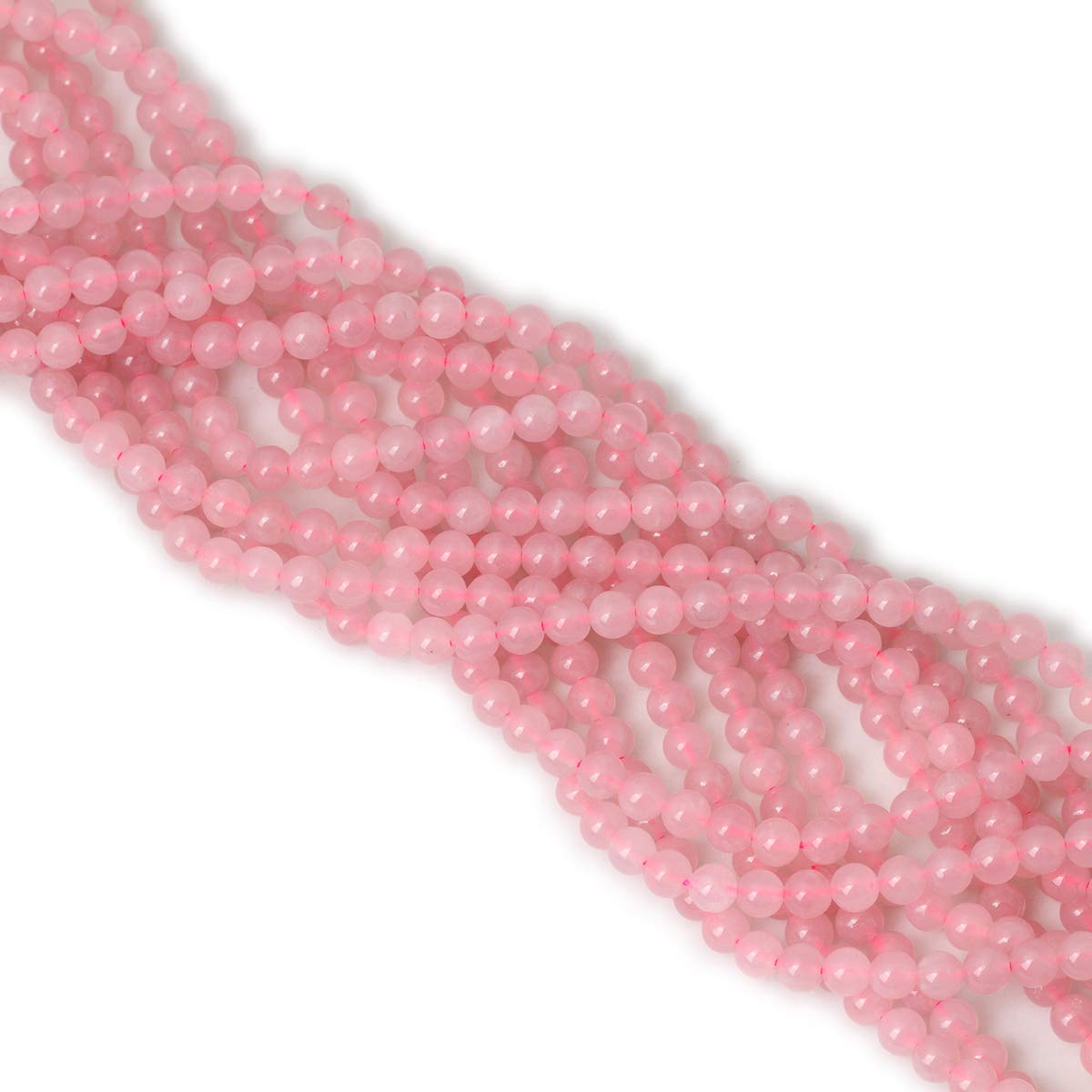 CHEAVIAN 60PCS 6mm Natural Rose Quartz Gemstone Round Loose Bead Pink Crystal for Jewelry Making 1 Strand 15"
