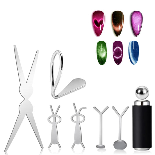 Cat Eye Magnet for Nails,8 PCS Cateye Magnets, Cat Eye Gel Nail Polish Magnet Tools (8 PCS)