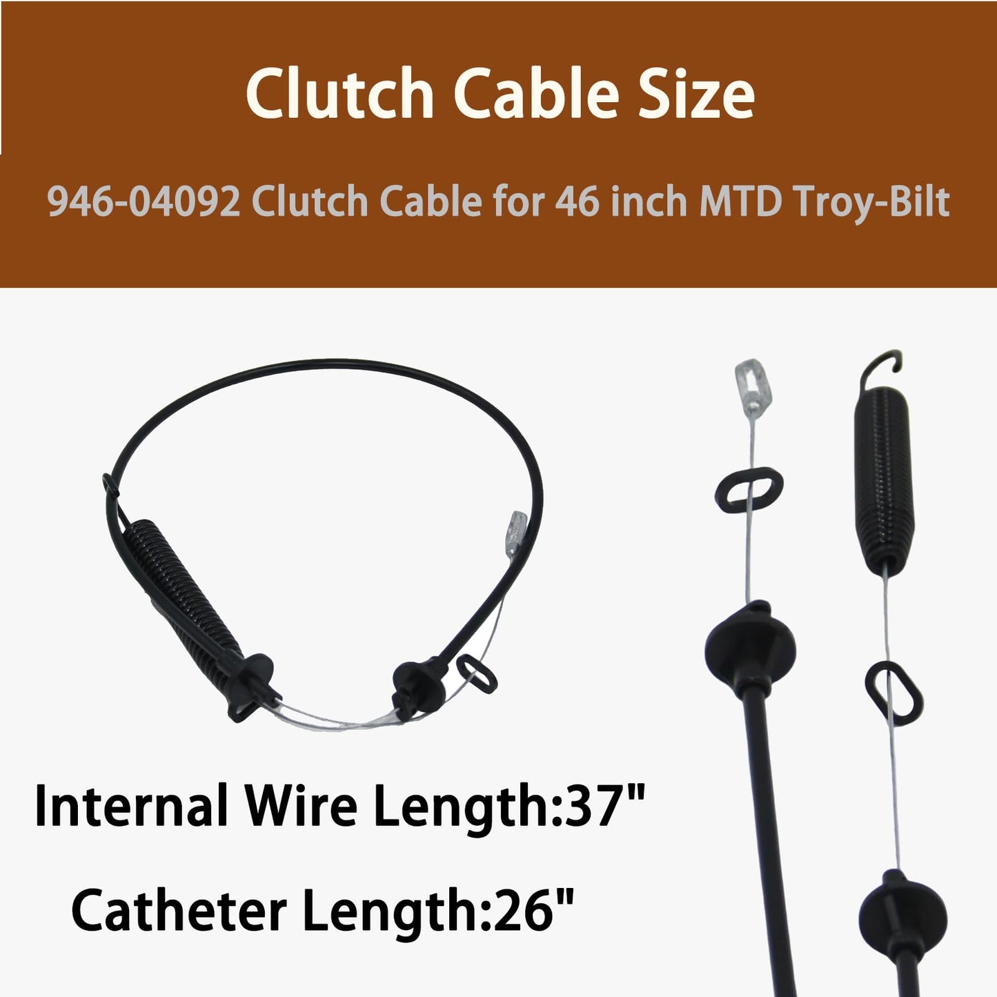 946-04092 746-04092 Deck Engagement Cable for MTD Troy-Bilt 946-04092 746-04092 Lawn Mower 42 inch Deck Cable,Replaces Toro 112-0504 LX420 LX425 LX460 42" Pto Cable"