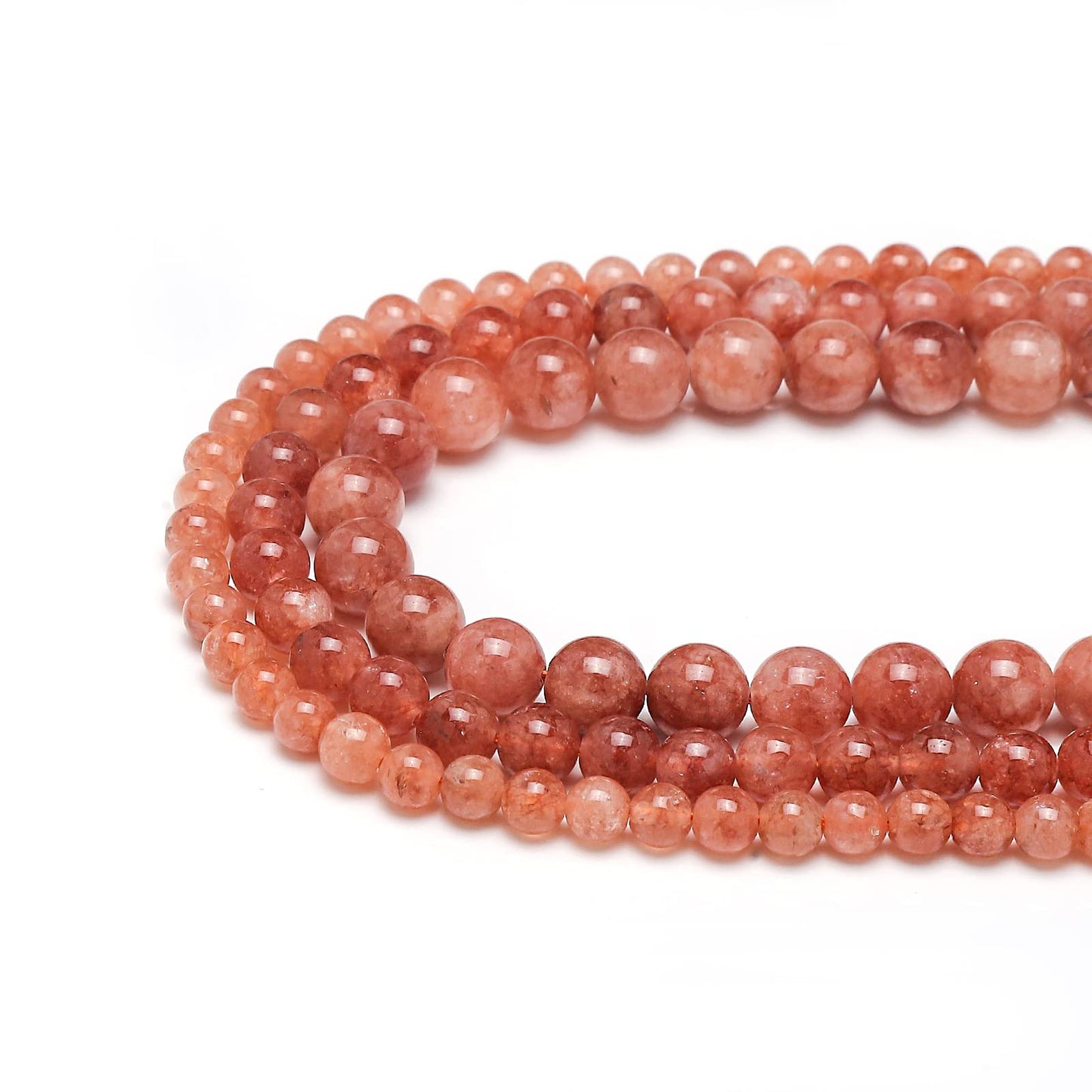 35pcs 10mm Natural Stone Beads Sunstone Chalcedony Beads Energy Crystal Healing Power Gemstone for Jewelry Making, DIY Bracelet Necklace