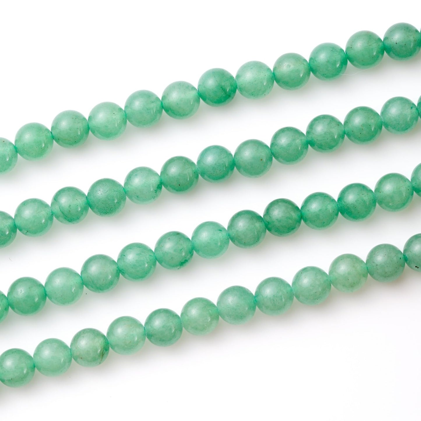 8mm 45pcs DIY Natural Green Aventurine Stone Beads Round Healing Crystal Gemstone Loose Beads for Jewelry Making Handmade Bracelet Necklace