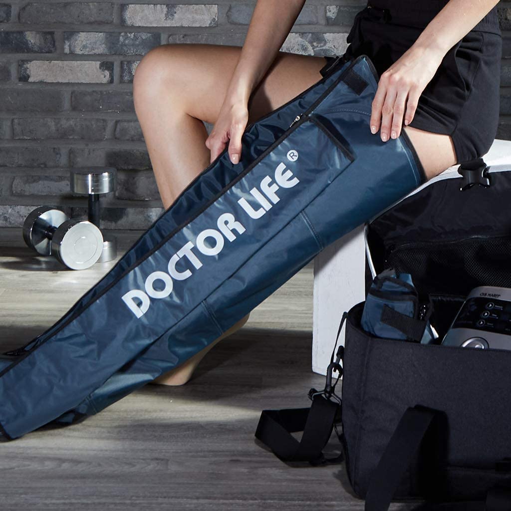 DOCTOR LIFE LX9max Full Body (A) - Sequential Air Compression Recovery System : Device + Legs (2XL) + Arm + Waist + Bag