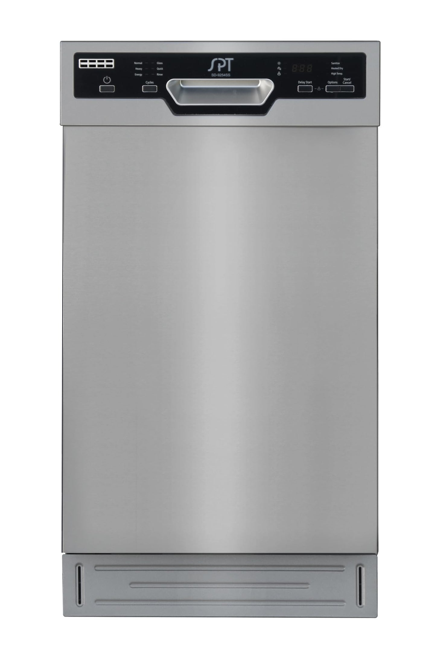 SPT SD-9254SSB 18″ Wide Built-In Stainless Steel Dishwasher w/Heated Drying, ENERGY STAR, 6 Wash Programs, 8 Place Settings and Stainless Steel Tub