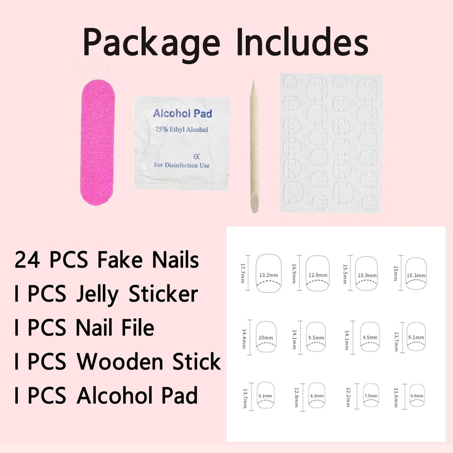 Short Press on Nails Square Fake Nails Nude Acrylic Nails Press ons with Gold Stars Design Glitter Artificial Stick on Nail for Women 24Pcs