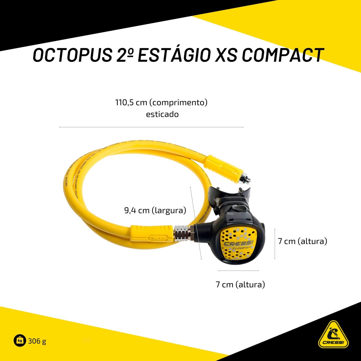 Cressi Octopus Compact for Scuba Diving Regulators - Compact, Reliable, Light and Comfortable - Made in Italy