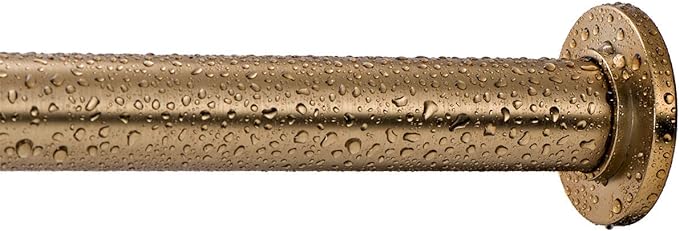 Ivilon Tension Curtain Rod - Spring Tension Rod for Windows or Shower, 36 to 54 Inch. Warm Gold