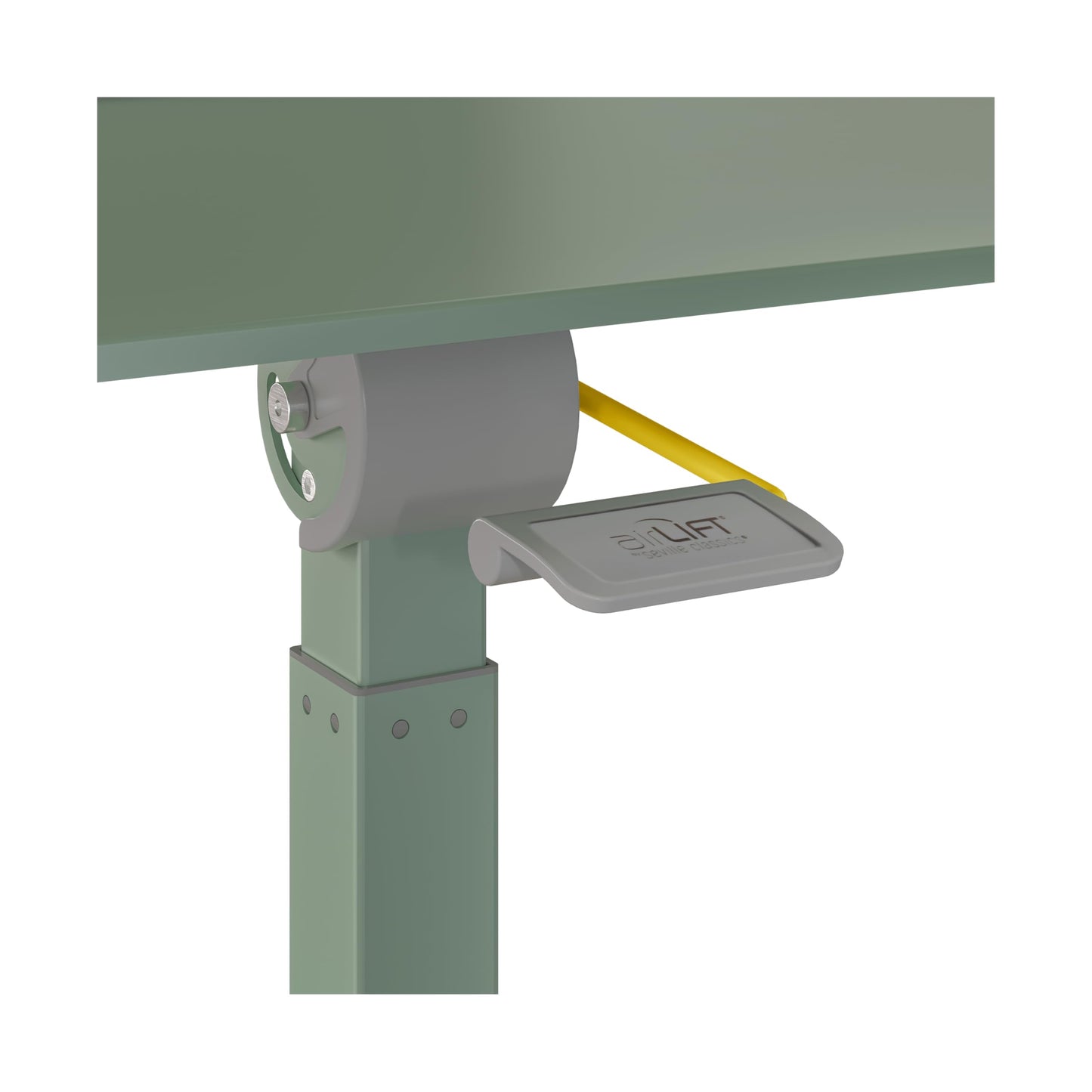 Seville Classics Airlift Height Adjustable Pneumatic Laptop Sit Stand Desk Mobile Rolling Cart, Computer Workstation for Home Office, Classroom, Sage Green, 25.6" Tilting Desktop