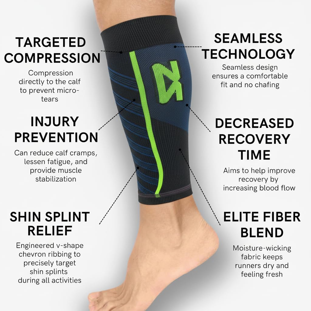 Zensah Featherweight Compression Leg Sleeves - Relieve Shin Splints, Calf Strains (Fuchsia, Medium)